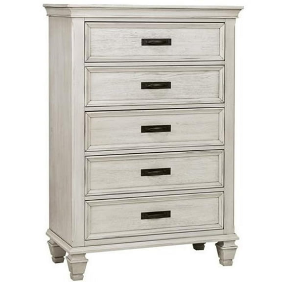Franco 5-drawer Chest Antique White