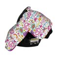 thumbnail image 3 of Sigee Peace Love and Dove Flower Power Print Multi-use Stretchy Baby Car Seat Cover - Nursing Breastfeeding Canopy, Infant Stroller and High Chair Cover, 3 of 9