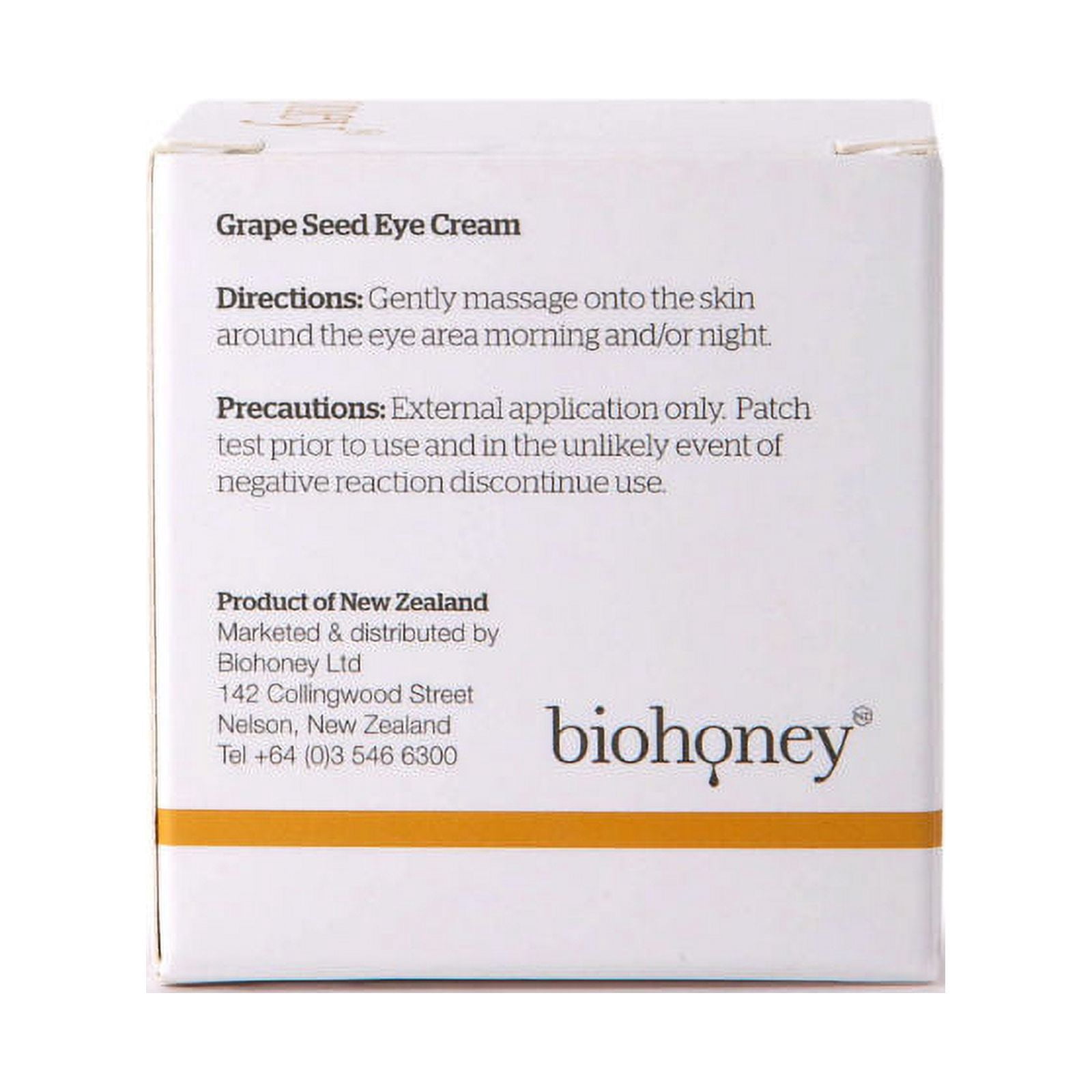Bio Honey Eye Cream with Grapeseed Oil - 1 oz (30 mL) - Anti-Aging & Dark Circle Treatment