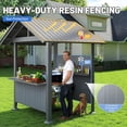 thumbnail image 4 of Miekor Furniture 9.4X6.2 FT Hardtop Grill Gazebo, Gable Outdoor Grill Gazebo with Storage Shelves & Resin Shade System, Galvanized Steel Metal Hard top Gazebo for Patio Backyard Garden -Grey No.3313, 4 of 8
