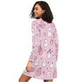 thumbnail image 2 of FORMRS Womens Long Sleeve Nightgowns Crew Neck Sleep Shirt Soft Pajamas Sizes S-3XL, Pink Halloween, 2 of 8