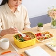 thumbnail image 4 of Boîte à Lunch en Acier Inoxydable - Contenant à Repas à Compartiments Multiples, Étanche et Résistant aux Odeurs, Rangement Alimentaire Portable pour Usage Quotidien, Jaune, JKODE, 4 of 9