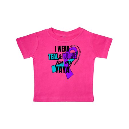 

Inktastic Suicide Prevention I Wear Teal and Purple for My Yaya Gift Baby Boy or Baby Girl T-Shirt