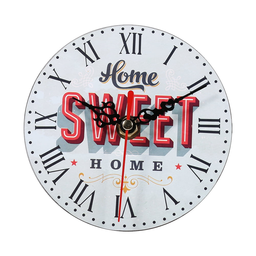 WALFRONT 7 Types Creative Antique Wall Clock Vintage Style Wooden Round Clocks Home Office