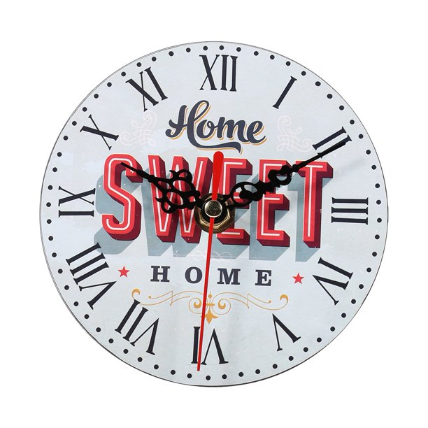 WALFRONT 7 Types Creative Antique Wall Clock Vintage Style Wooden Round