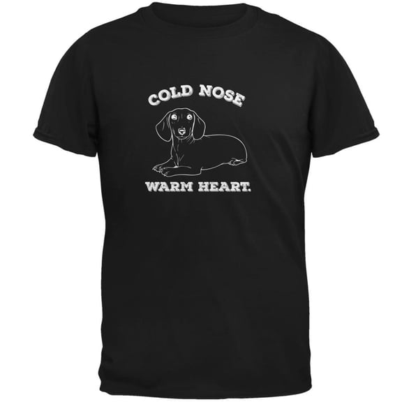 Cold Nose Warm Dachshund Black Adult T-Shirt - 2X-Large