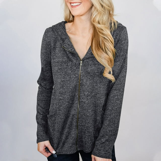 Chaquetas y abrigos casuales con capucha y manga larga para mujer, moda, color liso, manga larga, corta, con cremallera, cárdigan con capucha, abrigo holgado, abrigo superior para mujer