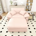 thumbnail image 4 of Lunale Oversized Lounge Chair & Ottoman Set - 48" Cloud Corduroy Accent Armchair for Modern Living/Bedroom, Pink Corduroy, 4 of 8