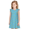 thumbnail image 1 of Balery Duck Swimming Camisón de princesa para niñas, pijama de algodón con mangas abullonadas, suave y bonito.-Small, 1 of 6