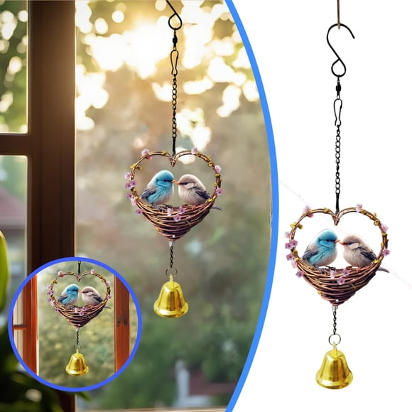 Elegant Bird Wind Chime Hanging Ornament for Home Garden and Patio Decoration
