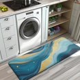 thumbnail image 3 of Blue Gold Wave Marble Pattern Kitchen Rug Mat,Kitchen Runner Rugs Non Skid Washable,Decorative Kitchen Floor Mats for Kitchen,Sink,Laundry,17"x47.2", 3 of 7