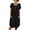 Black, variant on Bxsruta Women's Casual Short Sleeve Crew Neck Cotton Dress with Pockets Loose Fit Knee Length Loungewear for Daily Wear