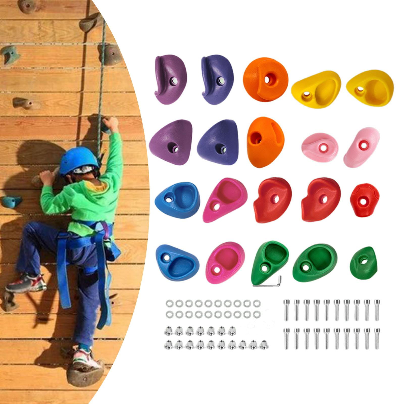 LOVIVER 20x Rock Climbing Holds for Kids Multicolored with Screw