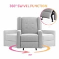 thumbnail image 2 of MUZZ Swivel Glider Push Back Recliner,Single Adjustable Reclining Chair with Breathable Durable Fabric for Living Room, Guest Room,Home Theater,Den,Office and Bedroom, Light Gray, 2 of 7