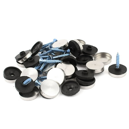 

Unique Bargains 20 Pcs 18mm Diameter Stainless Steel Cap 24mm Metal Screw Nails for Mirror