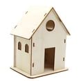 thumbnail image 3 of Nido de madera para pájaros, casa para pájaros, caja nido para pájaros hecha a mano, jaula para pájaros sin ensamblar 15cmx12cmx10cm, 3 of 8
