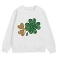 thumbnail image 4 of PMVFHDE Chandails en Molleton Col Rond Jour de la Saint-Patrick Imprimé Graphique pour Enfants - Chandail Style Vacances Amusant Blanc, 8-9 Ans, 4 of 4