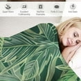 thumbnail image 3 of Shiartex  Green Leaf Throw Blanket, Exotic Pattern with Tropical Leaves Fresh Jungle Aloha Hawaii, Flannel Accent Piece Soft Couch Cover for Adults 40x50in, 3 of 6