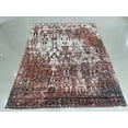 thumbnail image 4 of EORC Ivory / Red Hand Knotted Wool Transitional Modern Rug, 7' x 9', 4 of 8