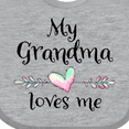 thumbnail image 4 of Inktastic My Grandma Loves Me Heart Grandchild Boys or Girls Baby Bib, 4 of 4