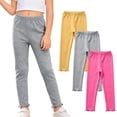 thumbnail image 2 of 3 Pack Girls Leggings Cotton Tights for Toddler Kids Soft Pants, 2 of 9