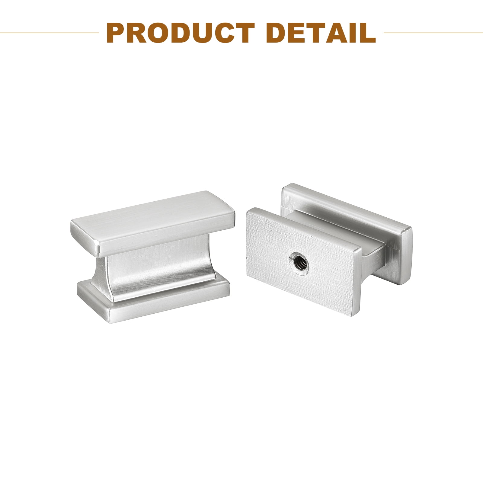 10 Pack Square Cabinet Knobs, Silver Dresser Knobs Kitchen Cabinet Hardware for Dresser Drawer Knobs