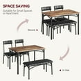 thumbnail image 5 of Danolapsi Kitchen Table with Benches,Dining Table Set for 4,Rectangular Dining Room Table Set with Upholstered Chairs and Bench,4 Piece Kitchen Table Set for Small Space,Apartment,Studio, 5 of 9