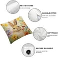 thumbnail image 4 of ARISTURING  Throw Pillow Covers Colored Spring Flower Grass Around The Rabbit Printed Decorative Pillow Case Cushion Cover Home Decoration Pillowcases (Floral-Bunny)2pc, 4 of 6