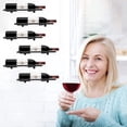 thumbnail image 3 of Organizador de almacenamiento de metal para decoración de sala de estar moderna, estante de vino de pared de 6 botellas de color negro, 3 of 5