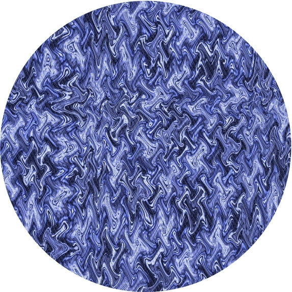 Ahgly Company Indoor Round Patterned Sky Blue Dress Blue Area Rugs, 7' Round
