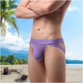thumbnail image 2 of SELONE Men G-String Briefs Casual Breathable Underwear Loose Elastic Waistband Pouch Slim Wear Purple M, 2 of 6