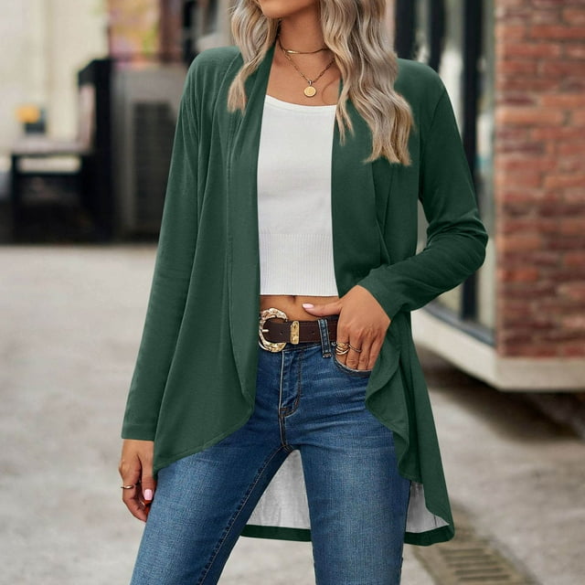Soki Womens Cardigan Fall Spring Lightweight Jacket Summer Long Sleeve Kimono S-2XL