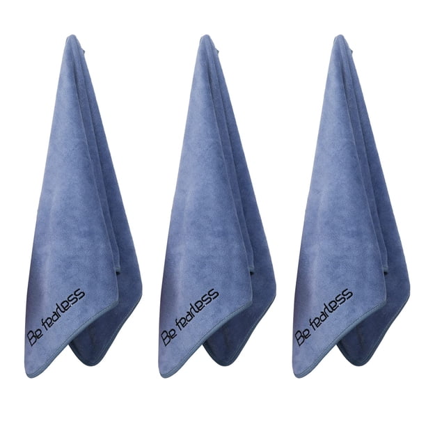 Wuwahold Toallas de microfibra para gimnasio para ejercicio, fitness, deportes, entrenamiento, 380 g/m², toallas de baño de 15 x 31 pulgadas (paquete de 3 azules)