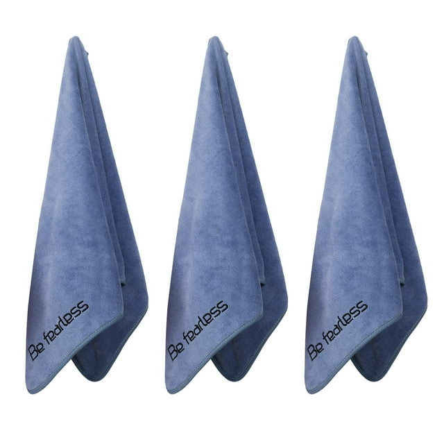 Wuwahold Toallas de microfibra para gimnasio para ejercicio, fitness, deportes, entrenamiento, 380 g/m², toallas de baño de 15 x 31 pulgadas (paquete de 3 azules)