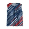 thumbnail image 4 of Women's Dressy Casual High Neck Tank Top, 2025 Loose Fit Independence Day Print Sleeveless Shirt with Side Pocket,Blue L, 4 of 5