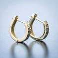 thumbnail image 4 of Men's Yellow Gold Plated Solid 925 Sterling Silver Diamond Cut Hoop Earrings, 4 of 5