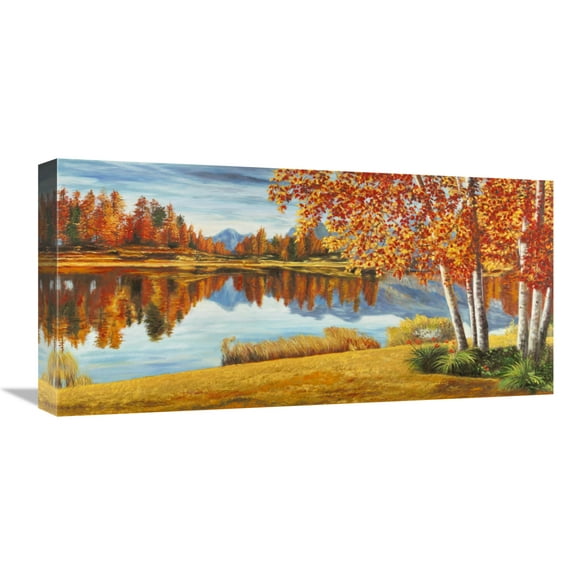 Global Gallery's 'Bosco sul lago' by Angelo Masera Stretched Canvas Wall Art