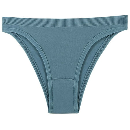 QTBIUQ Women's Sports Thong Large Size SeamlessElastic T-pants Women's  Seamless Solid Color Comfortable Low-waist Panty(Blue,L) 