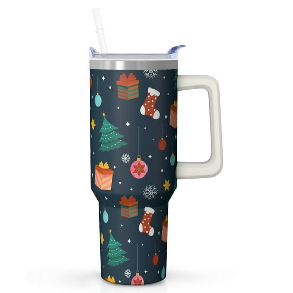 Green 40oz Holiday Tumbler with Lid and Straw, Snowman Stainless Steel Insulated Cup Gifts for Home or Travel