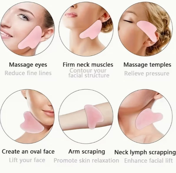 4pcs Facial Care Set - Gel Mask, Gel Eye Mask, Gua Sha Scraper & Double-Ended Massage Roller - Perfect Beauty Gift for Family and Friends
