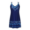 thumbnail image 4 of SMihono Robe d'Été Bohème pour Femmes Grande Taille Mode Décontractée Robe Col en V Sans Manches Robe Imprimée Longue, 4 of 4