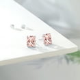 thumbnail image 5 of Gem Stone King 6.40 Ct Octagon 10x8mm Peach Simulated Morganite 14K White Gold Stud Earrings for Women Men, 5 of 5