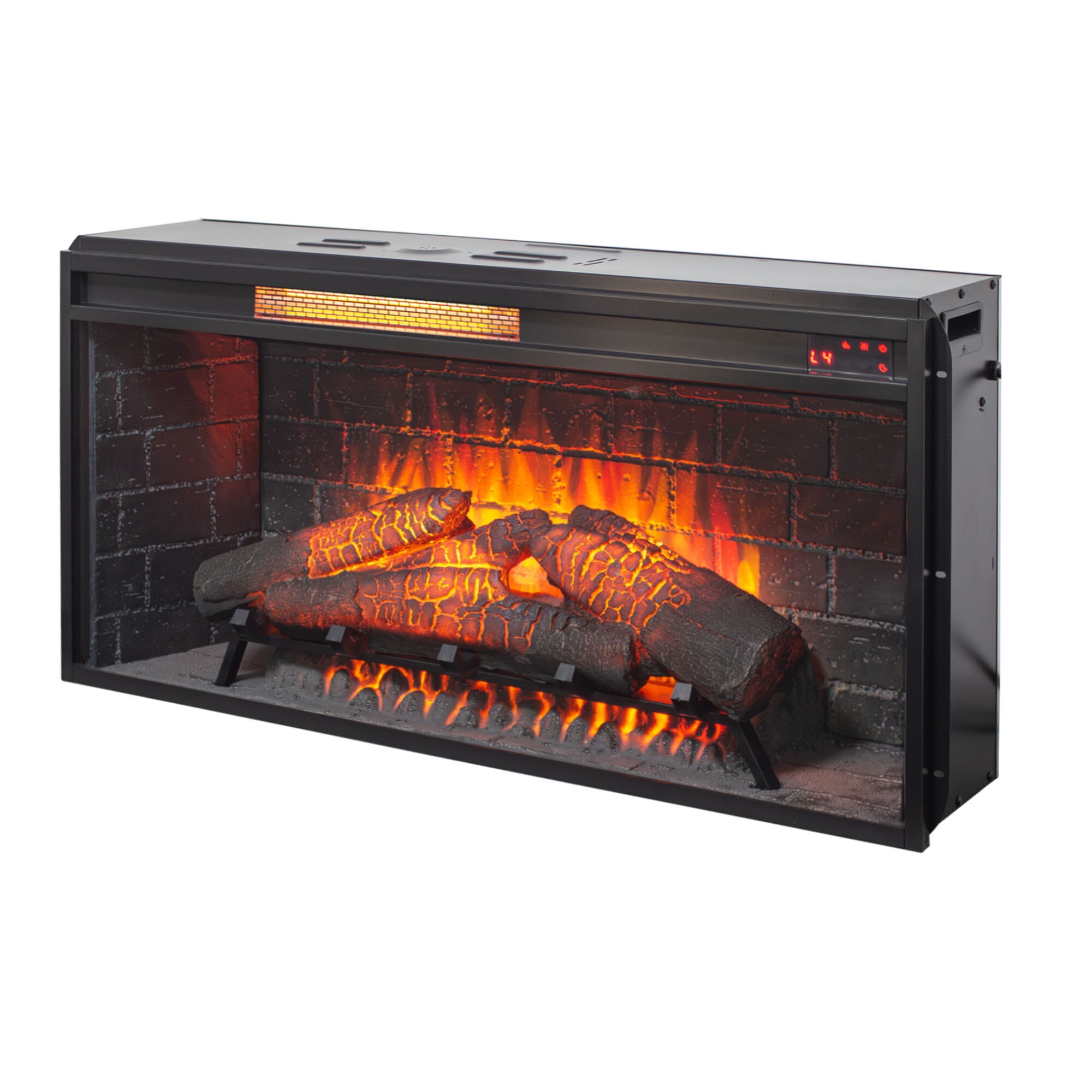 Electric Indoor Fireplaces, 36 inch Infrared Electric Fireplace with Removable Trim kit Insert, Touch Panel Home Decor Heater, Antique Black Indoor Fireplaces,Fireplace Tools Set