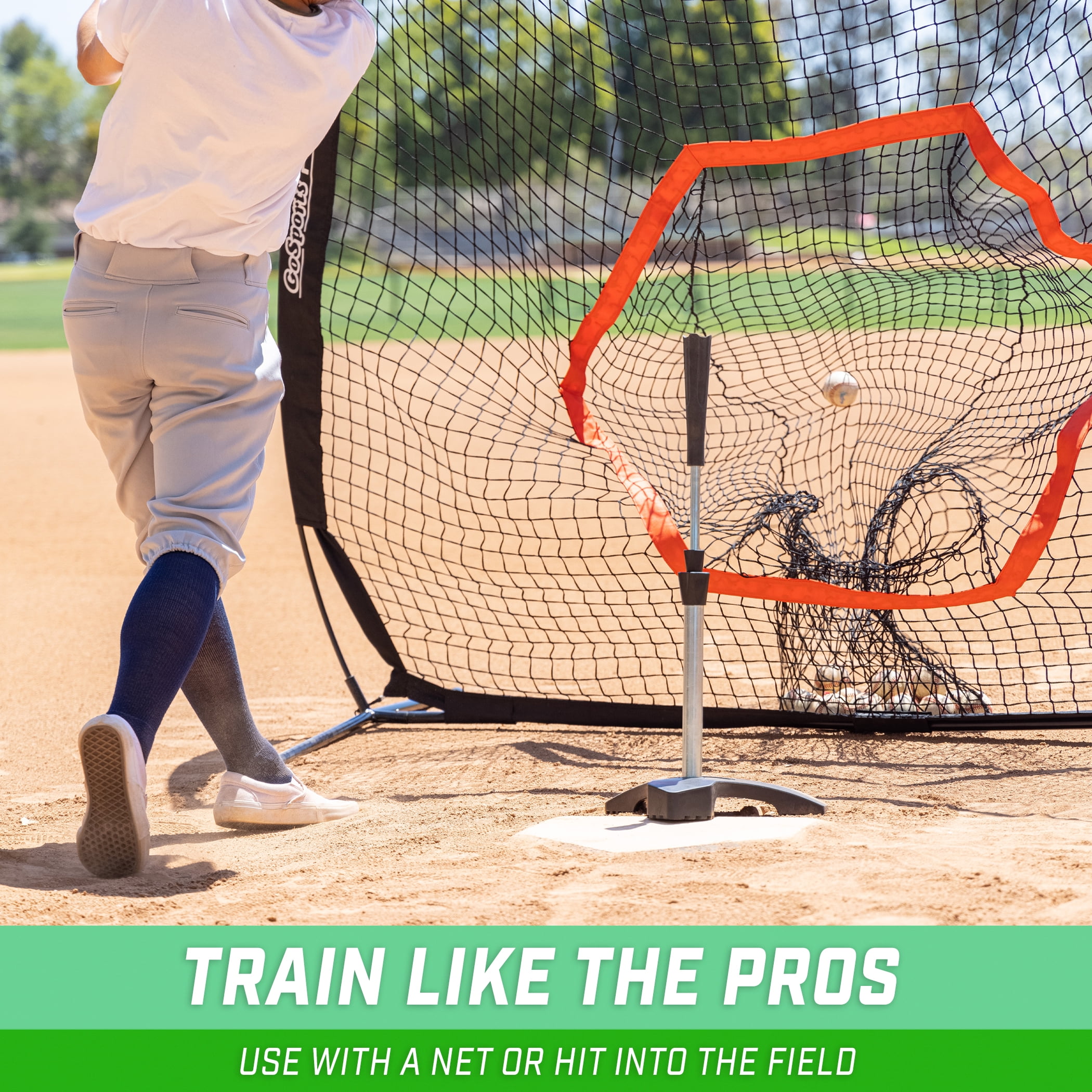 GoSports Baseball & Softball Pro Batting Tee with Heavy Duty Tripod Base Design and Adjustable Height