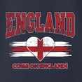 thumbnail image 3 of Wild Bobby England Flag Heart Come On England Graphic | Women's Novelty T-Shirt | Soccer Football Fan Game Day Gift for Her Women Standard V-Neck Tee, 3 of 5