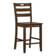 thumbnail image 2 of Furniture of America Moira Ladder Back Wood Live Edge Oak Counter Height Chairs (Set of 2), 2 of 8
