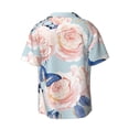 thumbnail image 6 of PAYOHTO Vintage Flowers Butterfly blue Mens Hawaiian Casual Short-sleeved Shirt Tropical Summer Beach Button Down Shirts, 6 of 7
