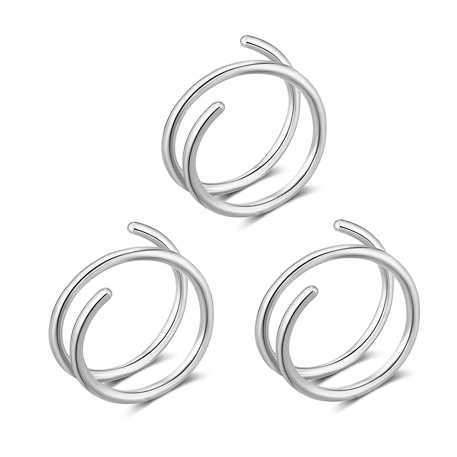 Double Hoop Nose Ring Single Pierced Stainless Steel Nose Ring Piercing