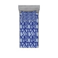 thumbnail image 2 of Ambesonne Floral Fitted Sheet & Pillow Sham Set, Paisley Pattern Ottoman, Full, Royal Blue, 2 of 3