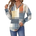 thumbnail image 3 of UVN Womens Fall Blouses Long Sleeve V neck Shirts Dressy Casual Smocked Cuffs Tunic Tops, 3 of 8